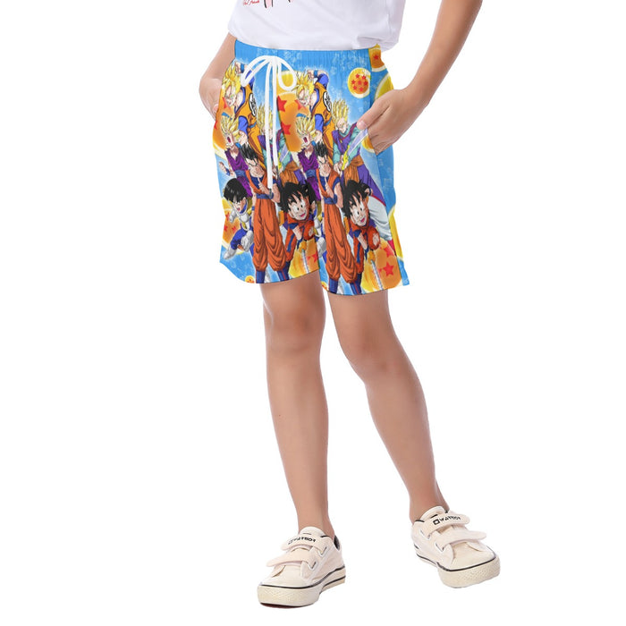 Son Gohan Evolution Dragon Ball Z Kid's Beach Shorts