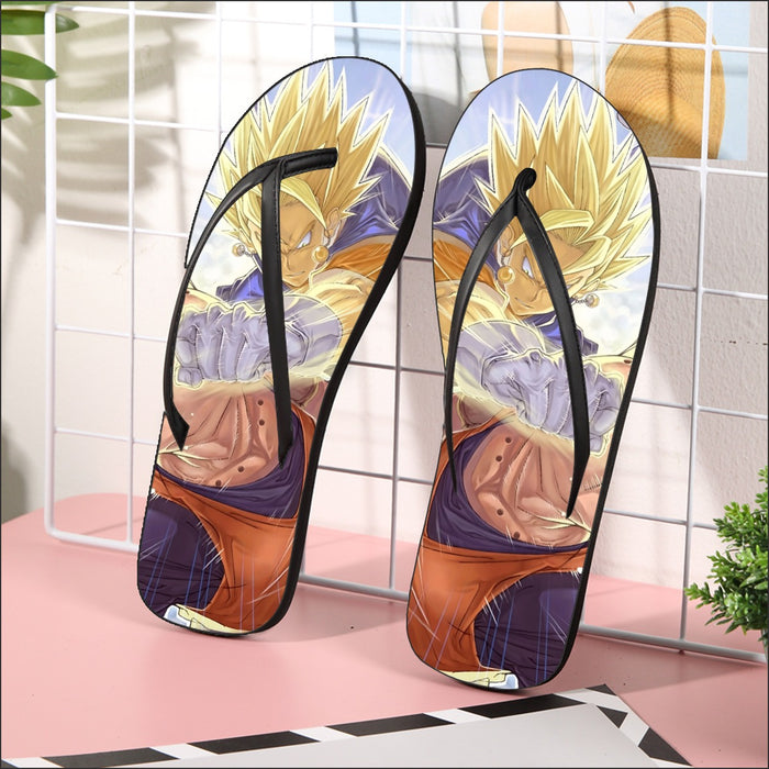 Dragon Ball Z Vegito Punching Super Buu Flip Flops