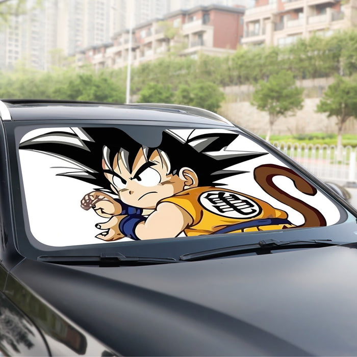 Cute Kid Goku Yellow Clothing Dragon Ball Z Windshield Sunshade