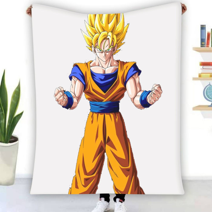 Goku Transformation Thunder Black Super Saiyan Blanket