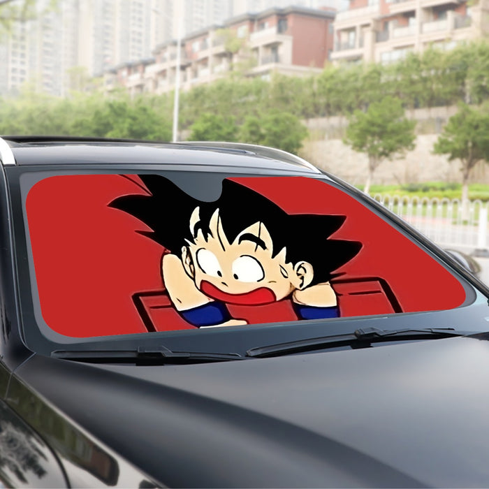 Dragon Ball Cute Goku Kid Pocket Simple Design Streetwear Windshield Sunshade