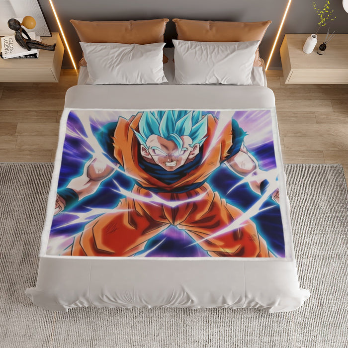Dragon Ball Goku Blue Super Saiyan Epic Rage Casual Household Warm Blanket
