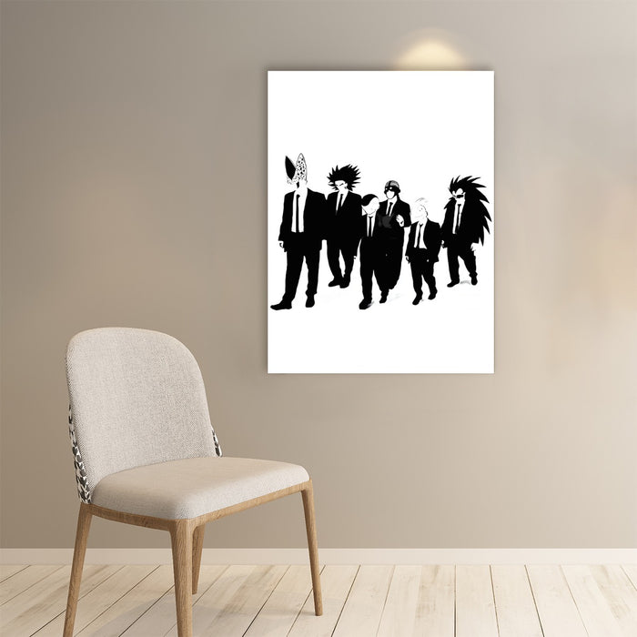 Dragon Ball Characters With Reservoir Dogs Movie Pose Paper poster