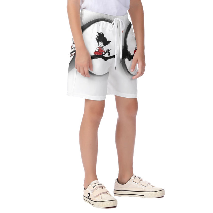 Young Goku Tee Kid's Beach Shorts