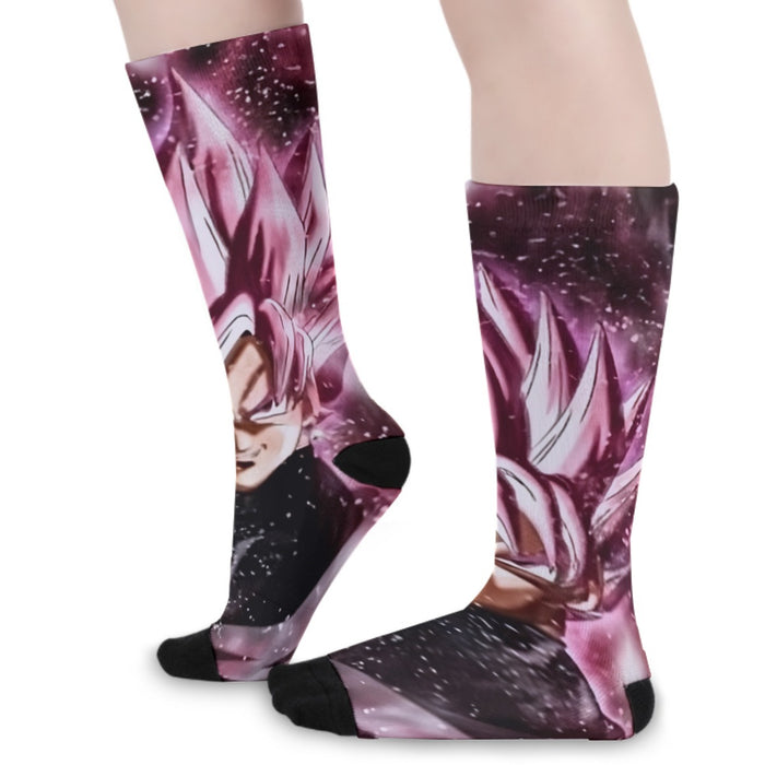 Dragon Ball Z Super Saiyan Goku Black Rose Pink  Socks