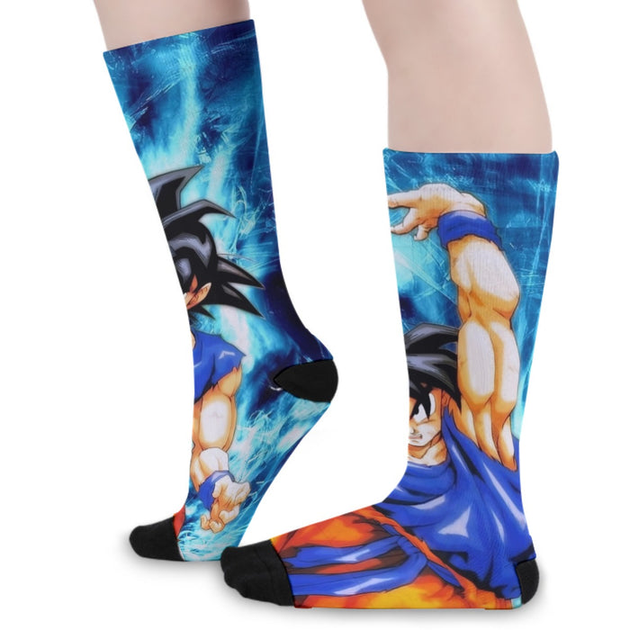 Dragon Ball Z Son Goku Cool Blue Aura Energy Ball  Socks