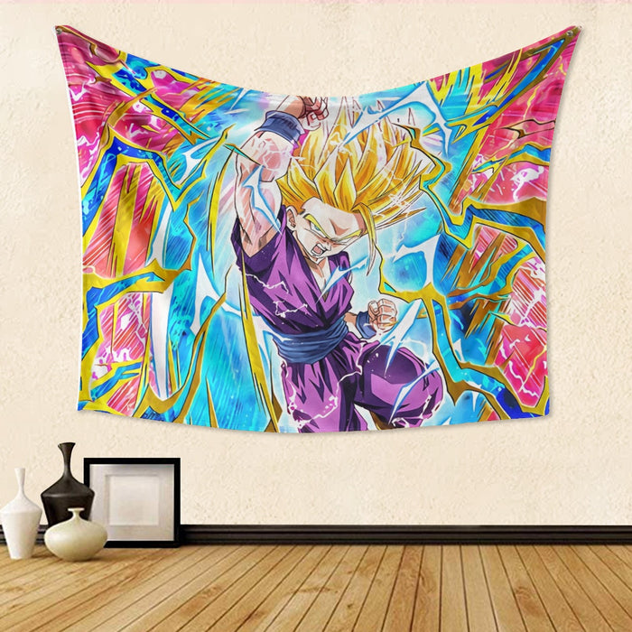 Teen Gohan Dragon Ball Full Tilt Kamehameha Super Saiyan 2 Tapestry