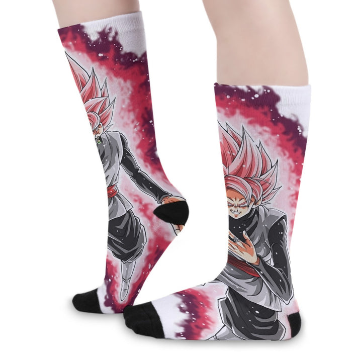 Dragon Ball Super Black Goku Rose 2 Super Saiyan Grin Socks