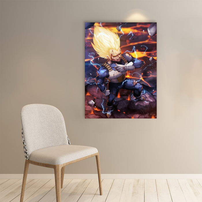 Dragon Ball Z Vegeta Super Saiyan Lightning Custom Paper poster