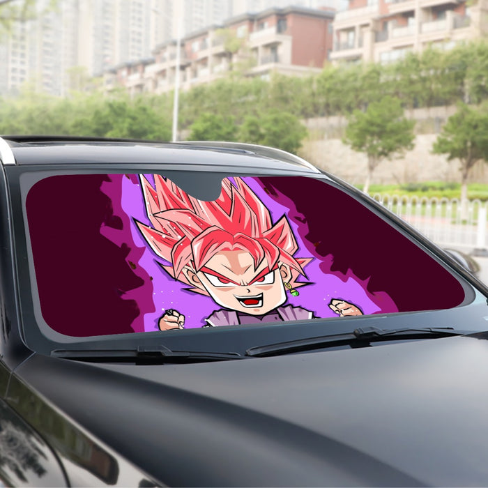 DBZ Goku Black Zamasu Rose Super Saiyan Cute Chibi Design Windshield Sunshade