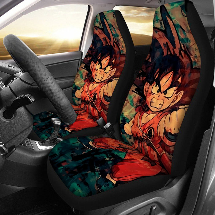 Kid Young Goku Vintage Tie Dye Painting Stylish DBZ 3D Car Seat Cover