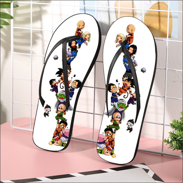 Dragon Ball Z Cute Adorable Chibi DBZ Characters White  Flip Flops