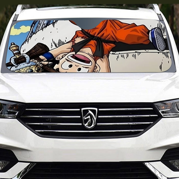 The Naughty Kid Goku and Korin Wise Cat Dragonball Windshield Sunshade