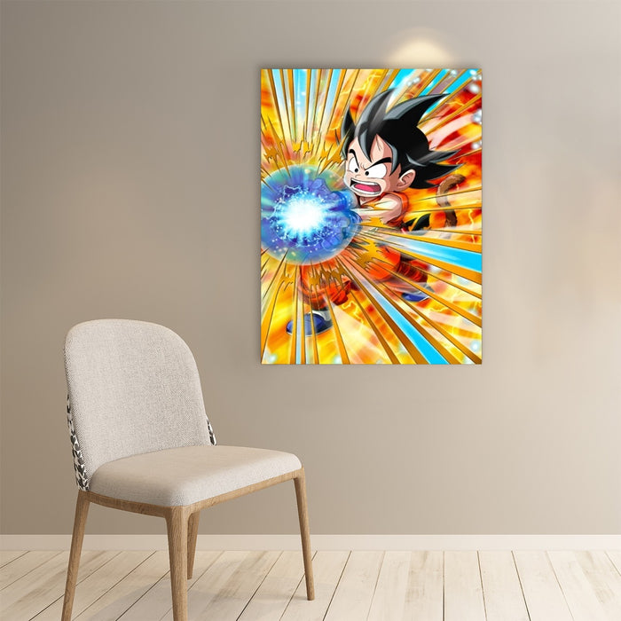 Dragon Ball Energy Kid Goku Blue Kamehameha Paper poster