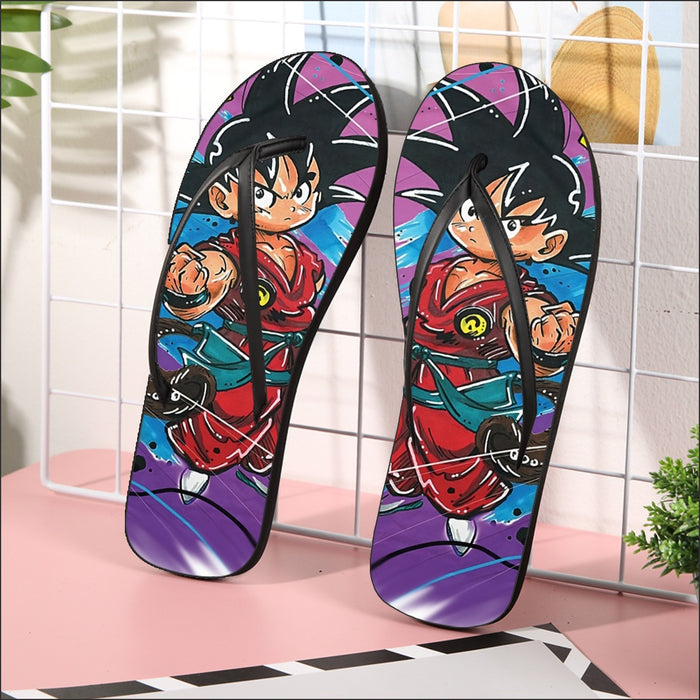 Dragon Ball Z  Kid Goku Graffiti Painting Flip Flops