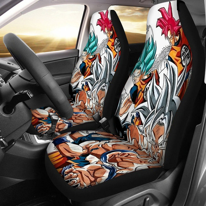 DBS Goku SSJ Transformations White God Blue Red Kaioken Ultra Instinct Car Seat Cover