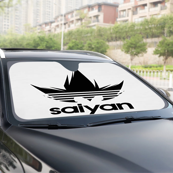 Dragon Ball Z Black Saiyan Adidas Parody Print Gray Windshield Sunshade