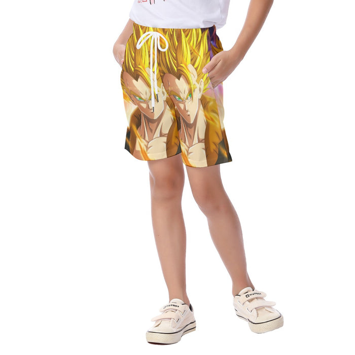 Dragon Ball Z Gogeta Super Saiyan Warrior Power Full Print Streetwear Cool Design Kid's Beach Shorts