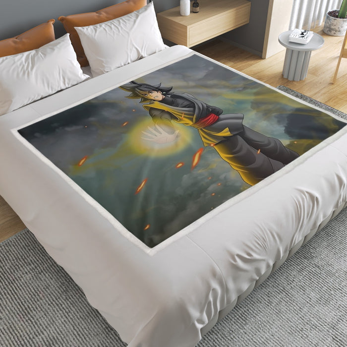 DBZ Goku Black Zamasu Potara Fusion Realistic Drawing Style Cool Household Warm Blanket