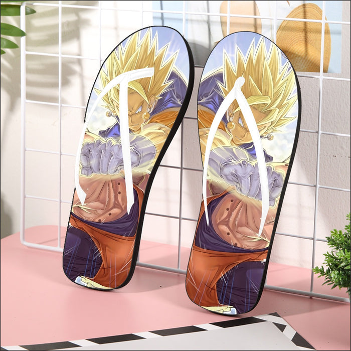 Dragon Ball Z Vegito Punching Super Buu Flip Flops