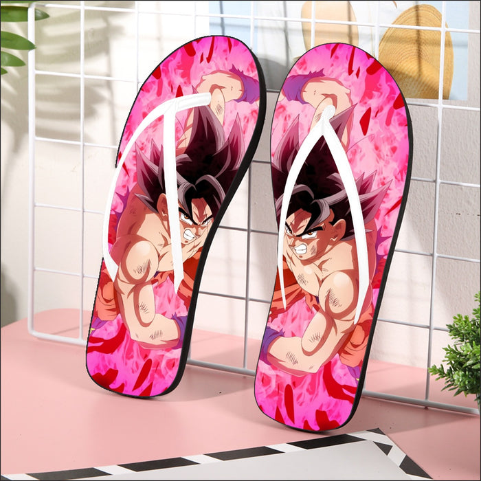 Dragon Ball Super Bruised Goku Red Kaioken Streetwear Flip Flops