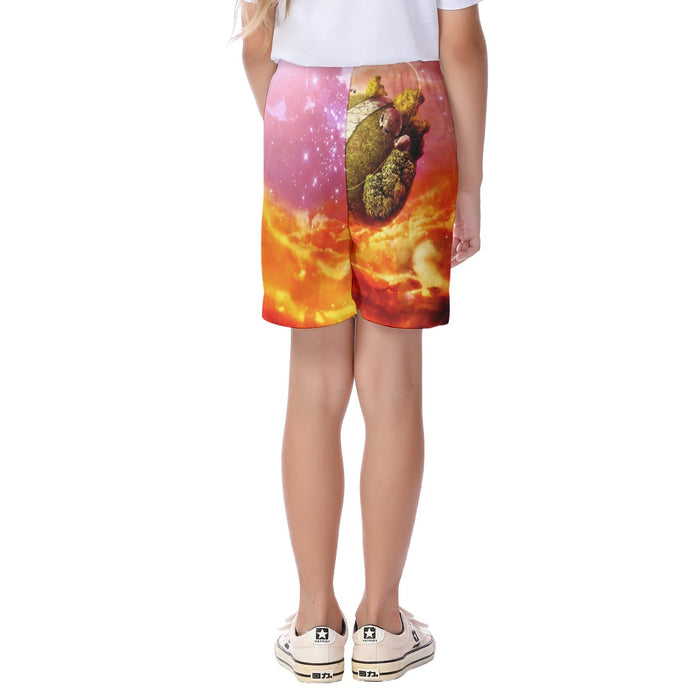 Dragon Ball Z Great King Kai Planet Cool Orange Kid's Beach Shorts