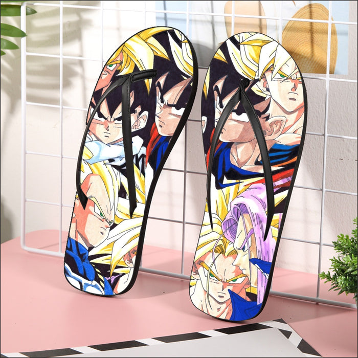 Dragon Ball Goku Vegeta Trunks Gohan Super Saiyan Cool Trending Design Flip Flops