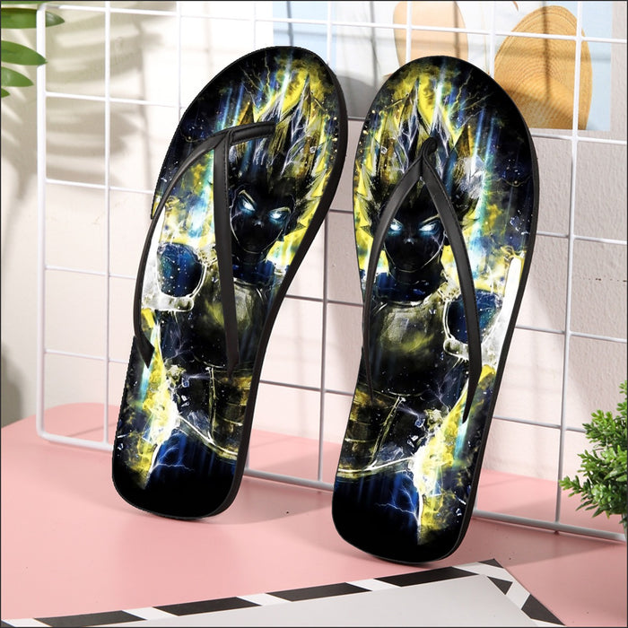 Dragon Ball Z Super Saiyan Vegeta Yellow Aura Epic Flip Flops