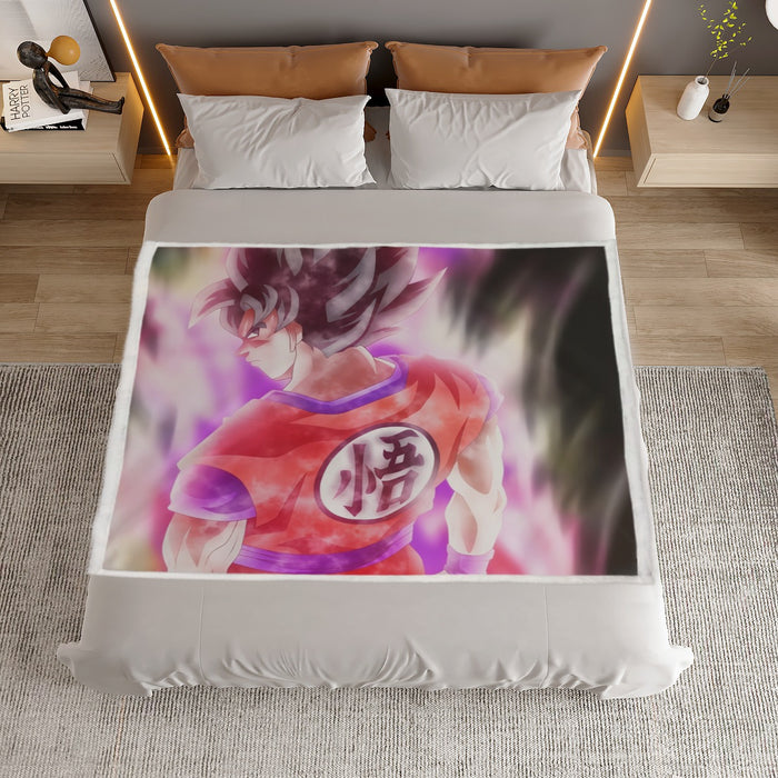 Dragon Ball Angry Son Goku Unique Style Full Print Household Warm Blanket