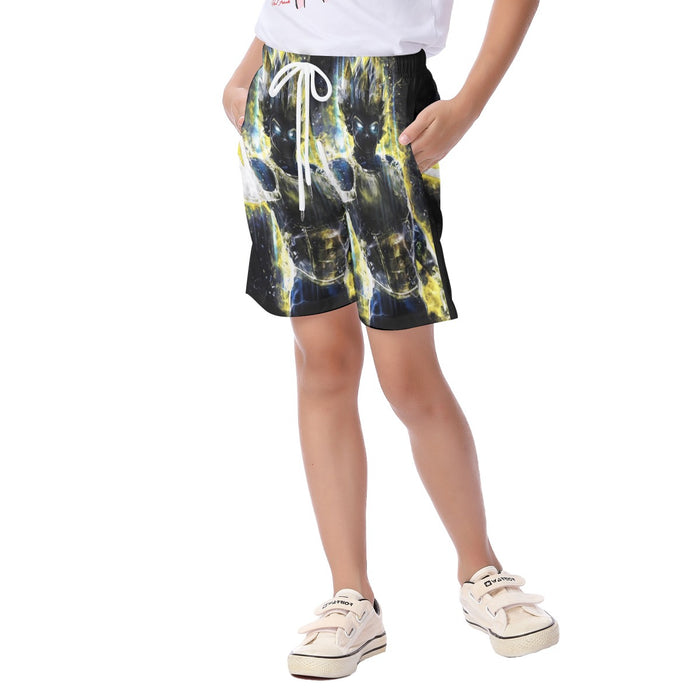 Dragon Ball Z Super Saiyan Vegeta Yellow Aura Epic  Kid's Beach Shorts