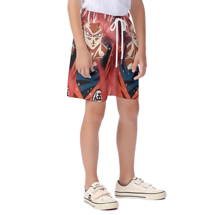 Dragon Ball Son Goku Super Saiyan Rose Portrait Cool Kid's Beach Shorts