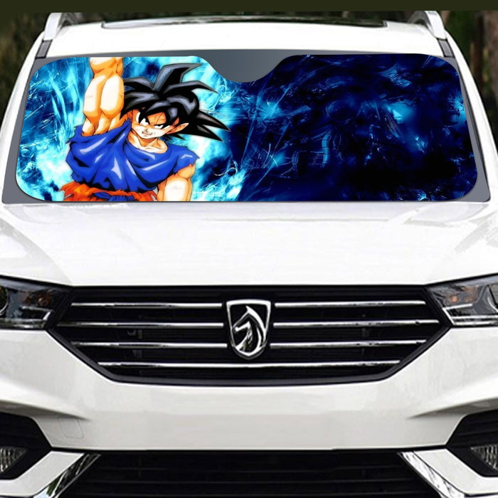 Dragon Ball Z Son Goku Cool Blue Aura Energy Ball Windshield Sunshade