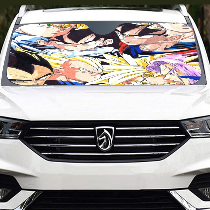 Dragon Ball Goku Vegeta Trunks Gohan Super Saiyan Cool Trending Design Windshield Sunshade