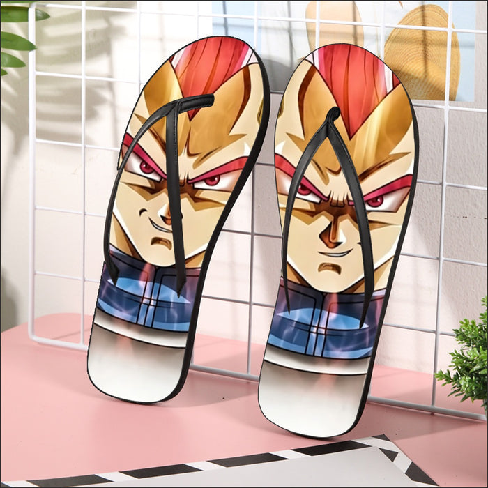 Dragon Ball Super Saiyan God Red Vegeta Cool Casual  Flip Flops