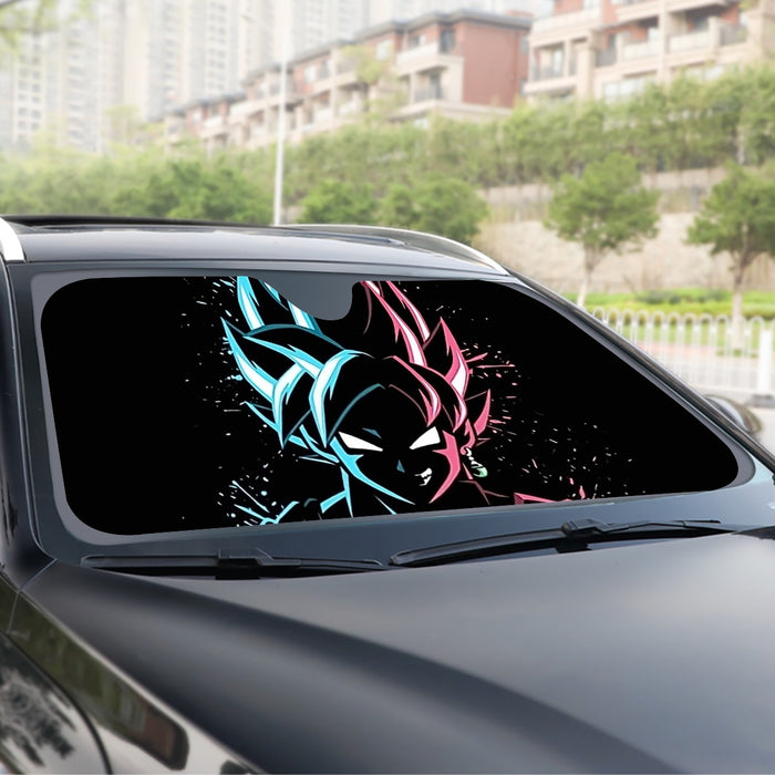 Dragon Ball Super  SSGSS Goku x Black Goku SSJ Rose Windshield Sunshade