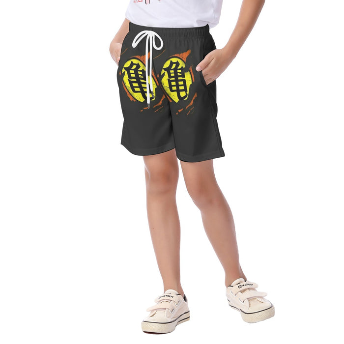 Dragon Ball Master Roshi Symbol Kanji Japanese Cool Design Kid's Beach Shorts