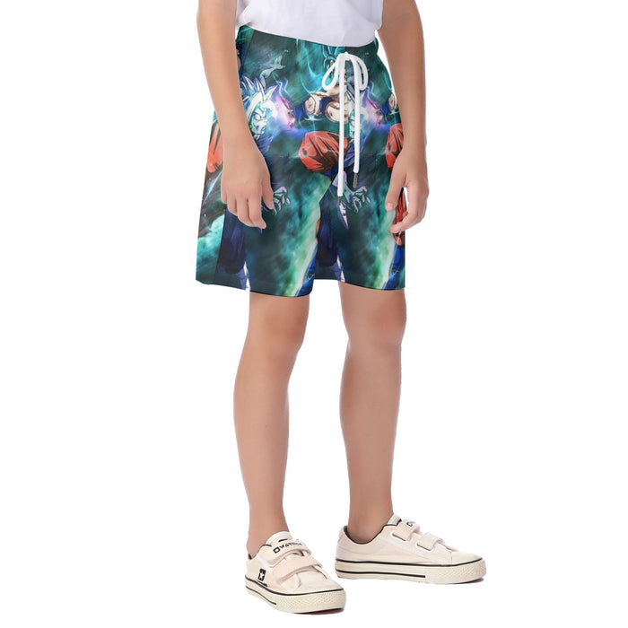 Dragon Ball Fused Zamasu Goku Blue Super Saiyan Epic  Kid's Beach Shorts