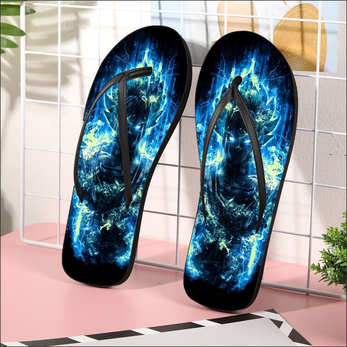 Dragon Ball Super Goku Super Saiyan Kaioken Dope Aura Flip Flops