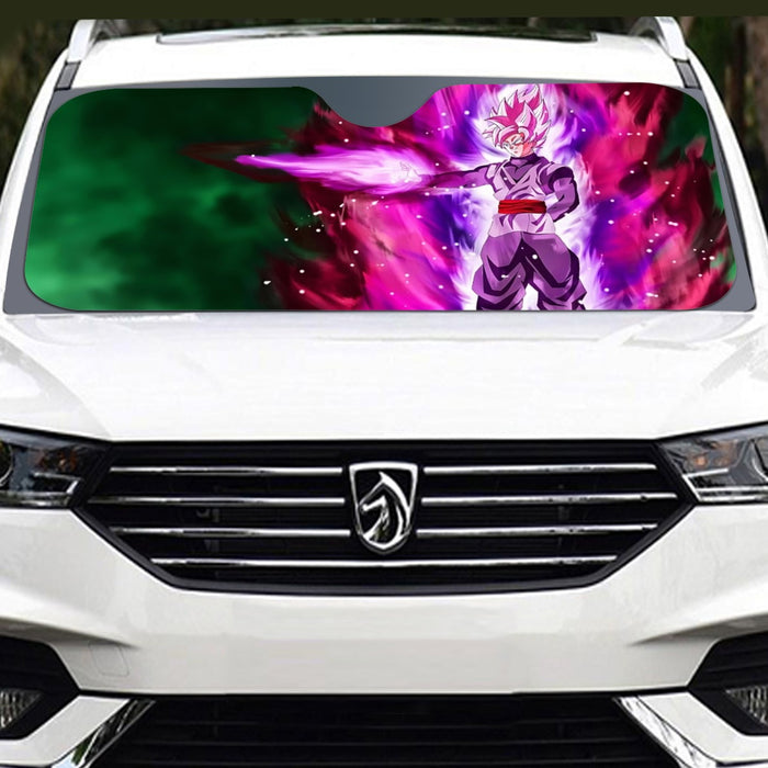 Goku Black Super Saiyan Rose Power Aura Streetwear Design Windshield Sunshade