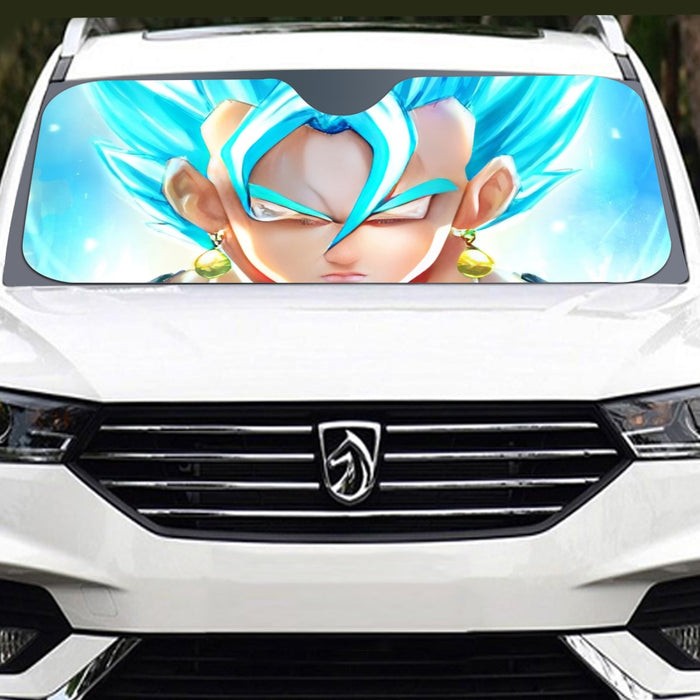 DBZ Goku God Saiyan Blue SSGSS Potara Fusion Design Trendy Windshield Sunshade