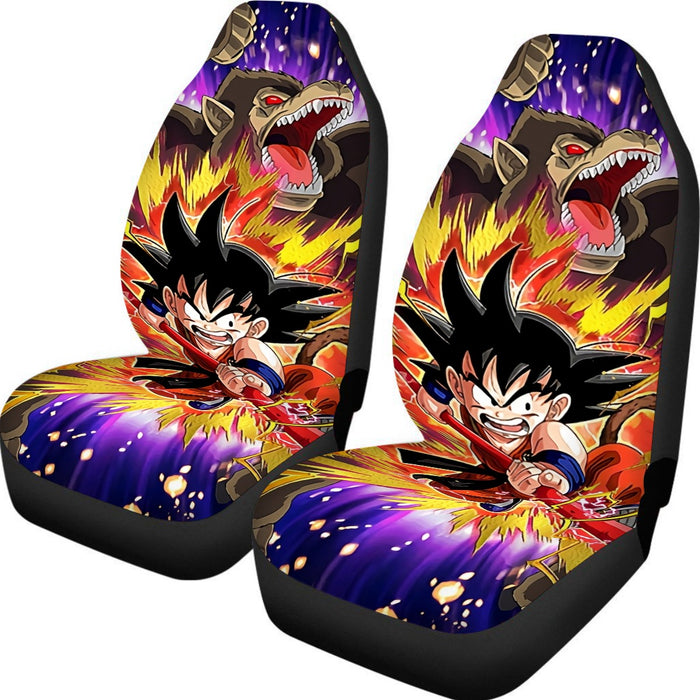 Great Ape Monkey Warrior Angry Kid Goku Fighting 3D Car Seat Cover