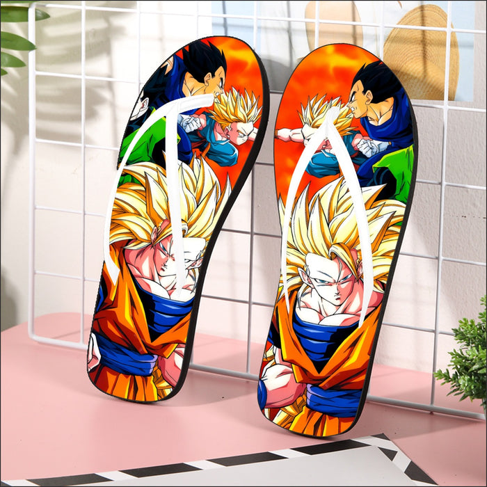 Dragon Ball Goku Super Saiyan 3 Vegeta Gohan Trending Design Flip Flops