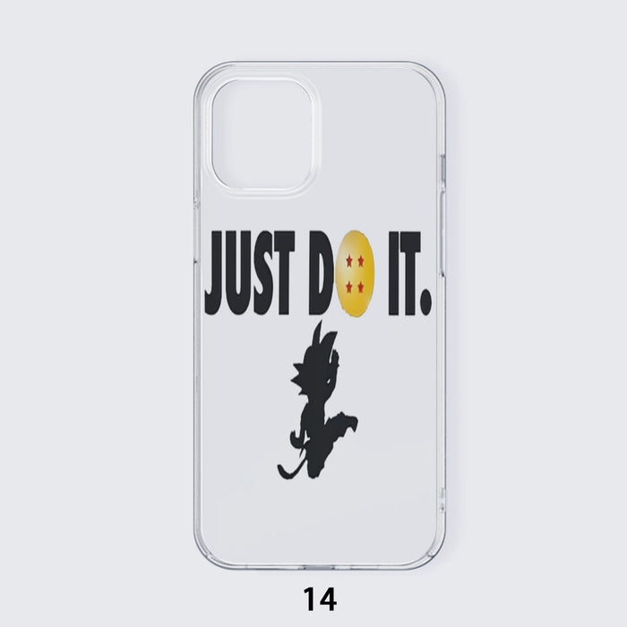 Just Do It Slogan Dragon Ball Kid Goku Dope Black iPhone 14 Case