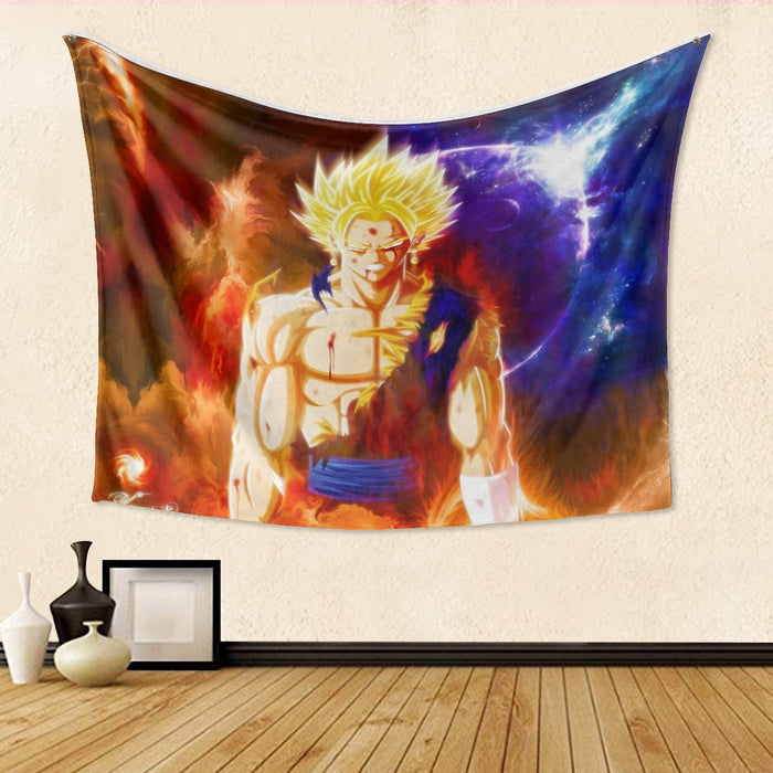 Dragon Ball Z Vegito Super Saiyan Angry Bruised Dope Tapestry