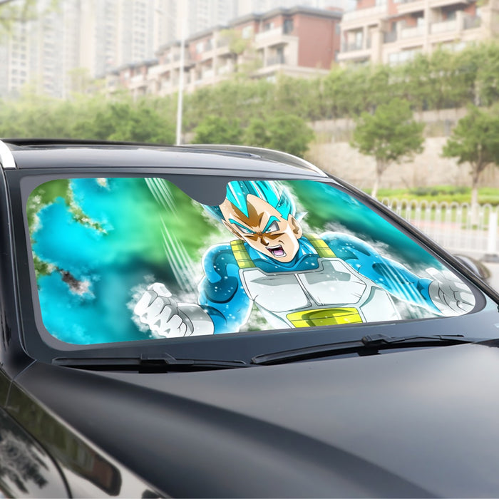 Dragon Ball Super Blue Vegeta Super Saiyan God Cool Windshield Sunshade