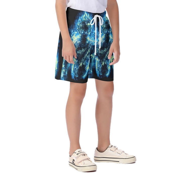 Dragon Ball Super Goku Super Saiyan Kaioken Dope Aura  Kid's Beach Shorts