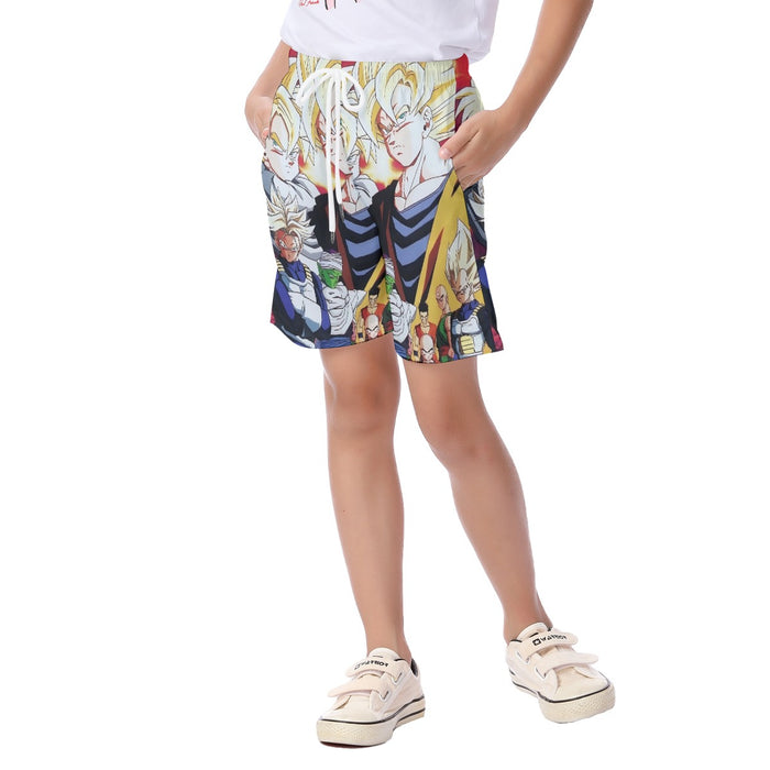 Dragon Ball Z Angry Super Saiyan Fighters  Kid's Beach Shorts