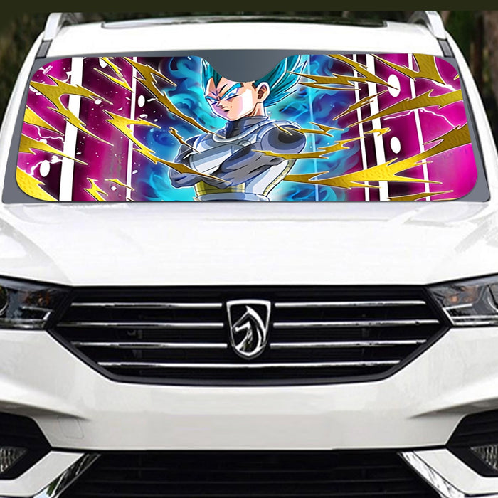 Dragon Ball Vegeta Super Saiyan God Blue SSGSS Aura Power Dope Design Windshield Sunshade