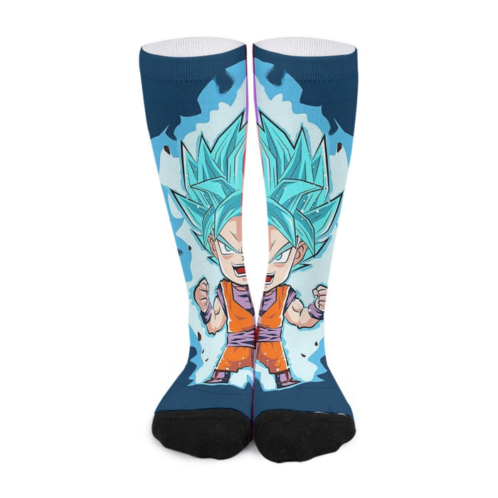 DBZ Goku Zamasu SSGSS God Blue Rose Super Saiyan Chibi Socks