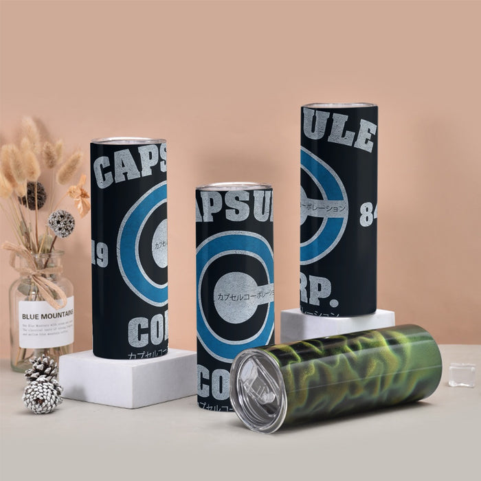 Capsule Corp Baseball Tumbler with twinkle surface